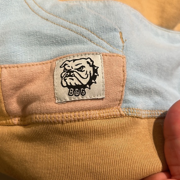 BOGO SALE 🎉 Urban Outfitters BDG Men's Patchwork Hoodie Sweatshirt Small Pastel - Picture 3 of 5